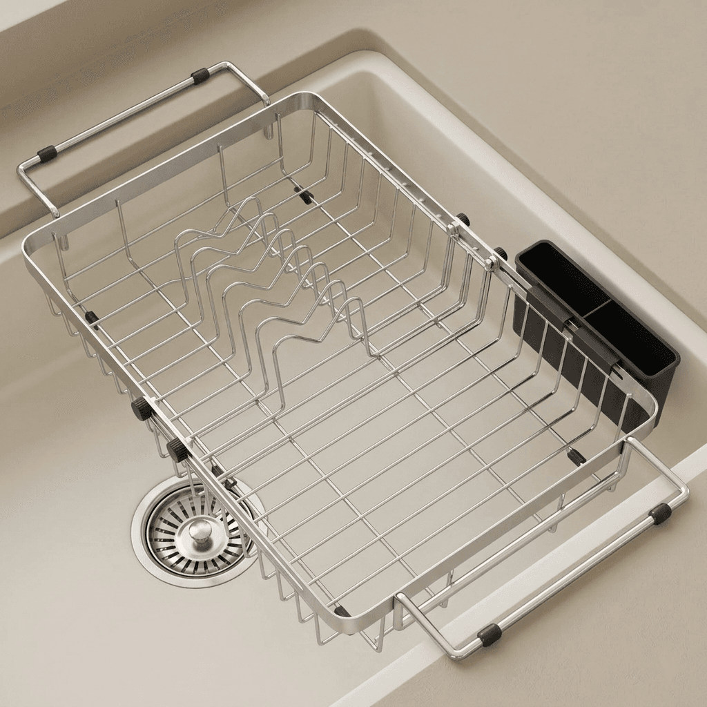 Expandable Stainless Steel Dish Rack
