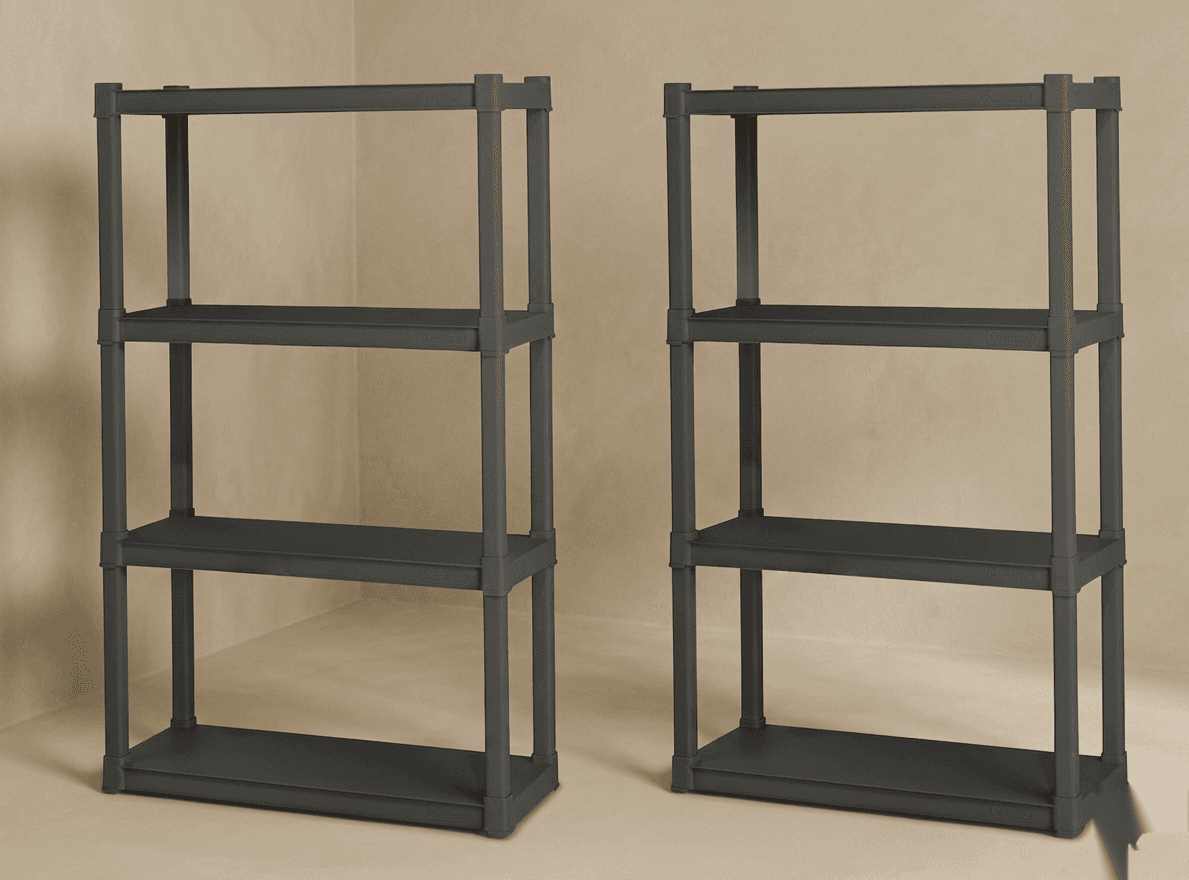 4-Shelf Plastic Storage Unit (2-Pack)