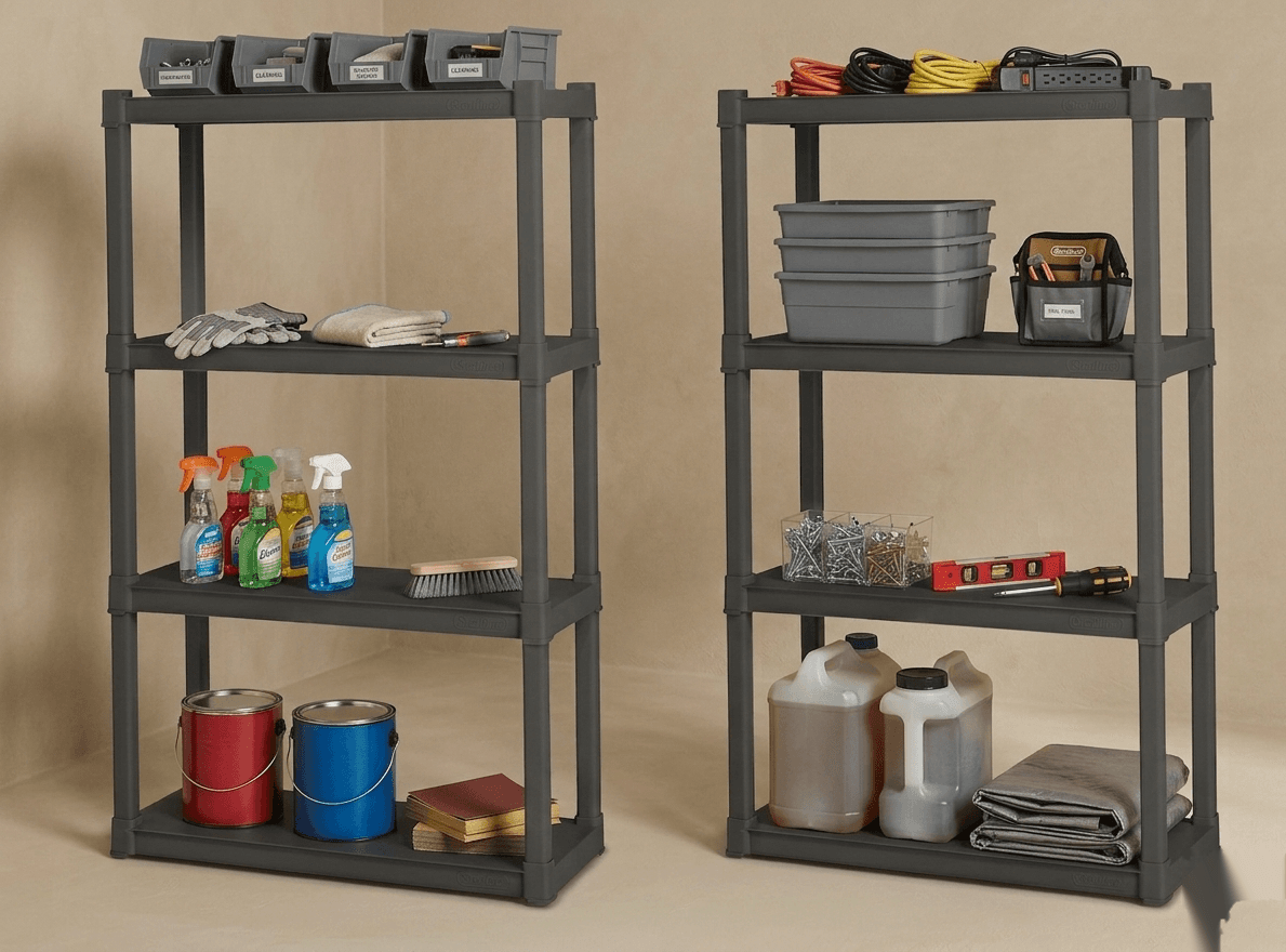 4-Shelf Plastic Storage Unit (2-Pack)