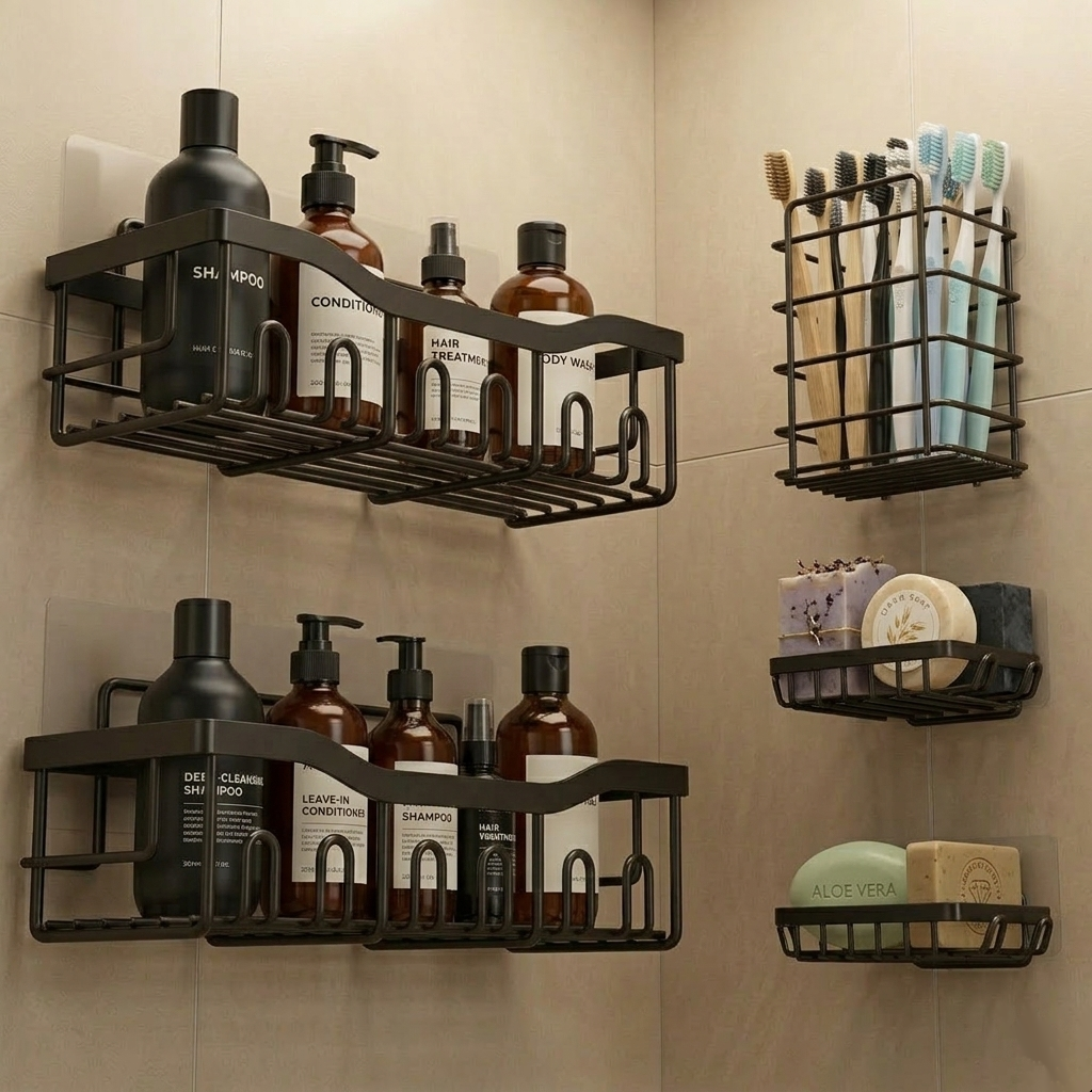 Adhesive Shower Caddy (5-Pack)