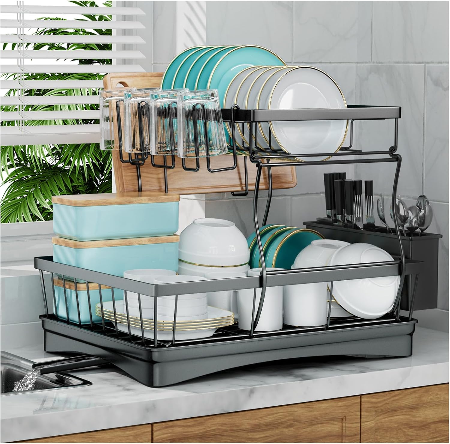 Large 2-Tier Dish Drying Rack