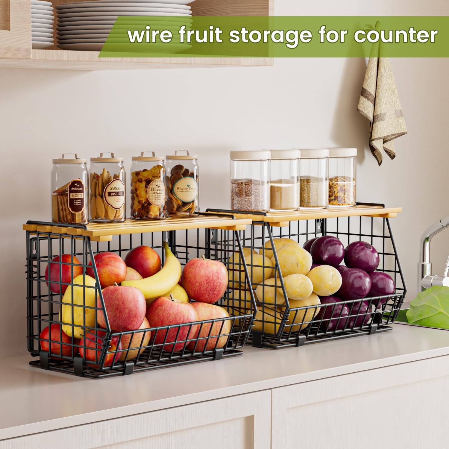 Wire Fruit Basket Set (3-Pack)