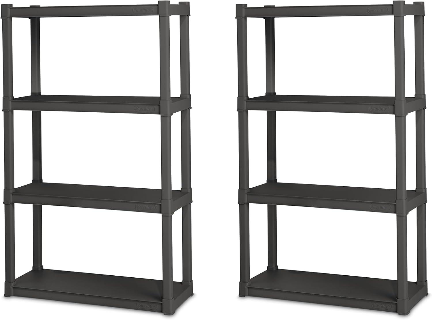 4-Shelf Plastic Storage Unit (2-Pack)